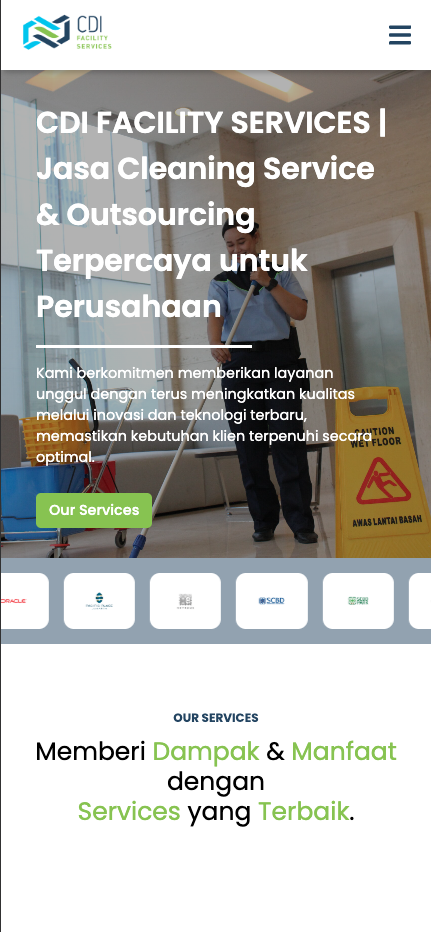 CDI Facility Services mobile website screenshot